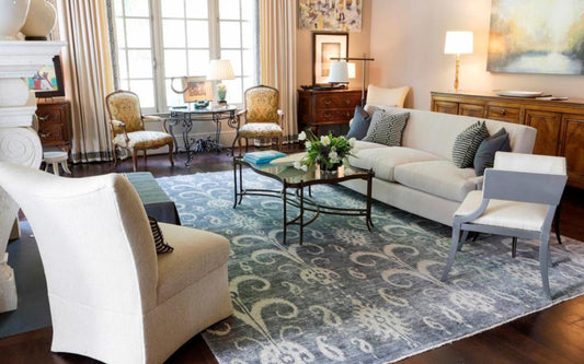 decorating a room or space with an area rug design