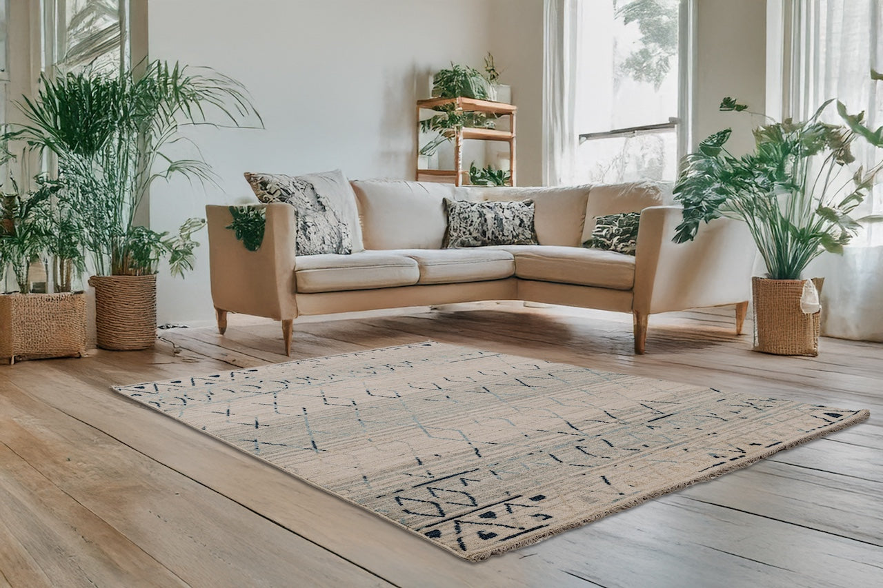 Safi (SA-157) Ivory Blue Rug