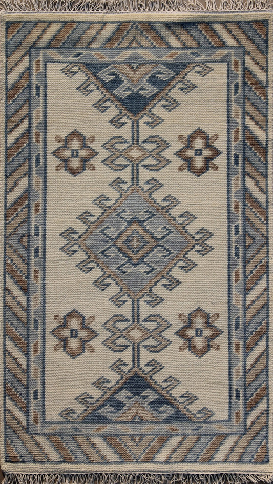 Oushak Ivory/Blue Rug 3'0" x 5'0" (101962)