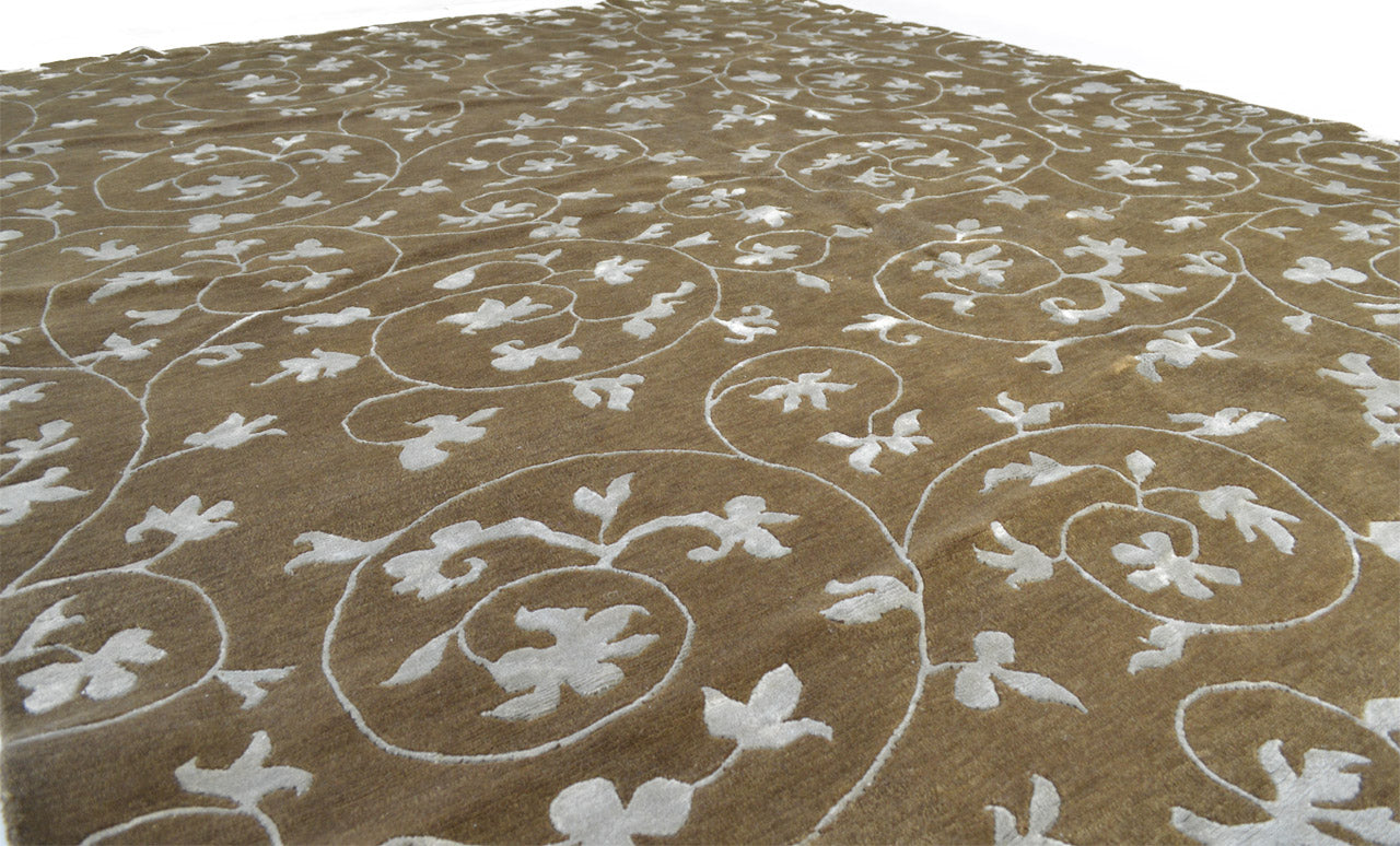 indian tibetan area rug handmade hand-knotted beige tan oriental rug online rug store
