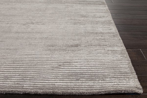 hand-loomed ash gray area rug art silk