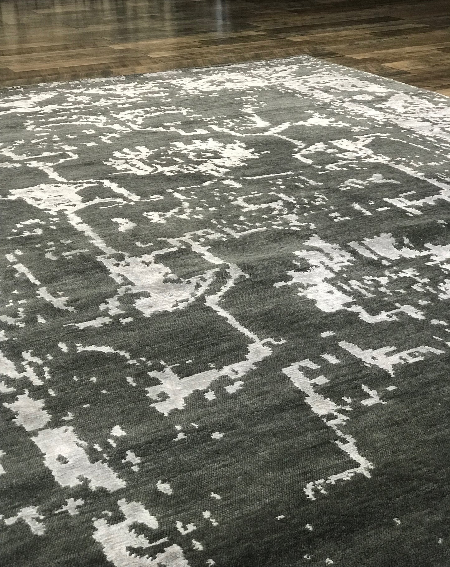 Elegance Collection (EL-2) Moss charcoal transitional area rug arte restoration hardware