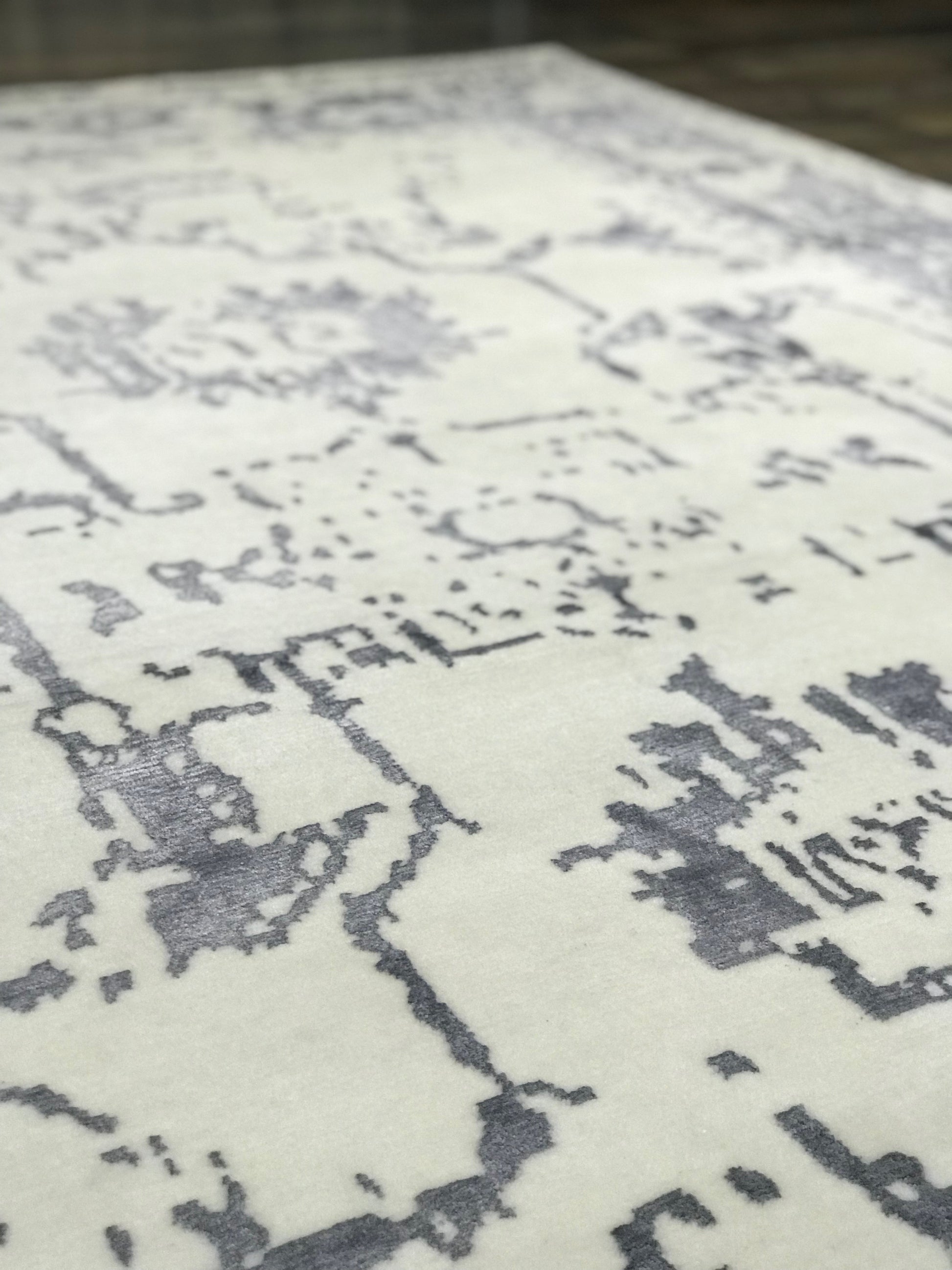 elegance collection charcoal and ivory area rug transitional arte restoration hardware refined carpets rugs