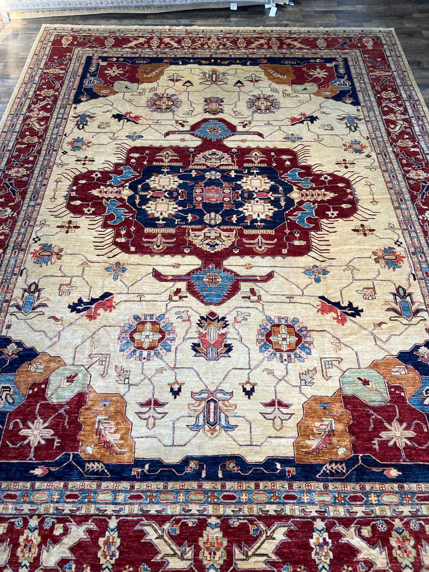 Hand-knotted Pakistan Rug (12'3" x 16'9") handmade area rug refined carpet rugs orange county rug store rug company carpet store online refinedarearugs.com pakistan rug oversized rug traditional area rug beige and red