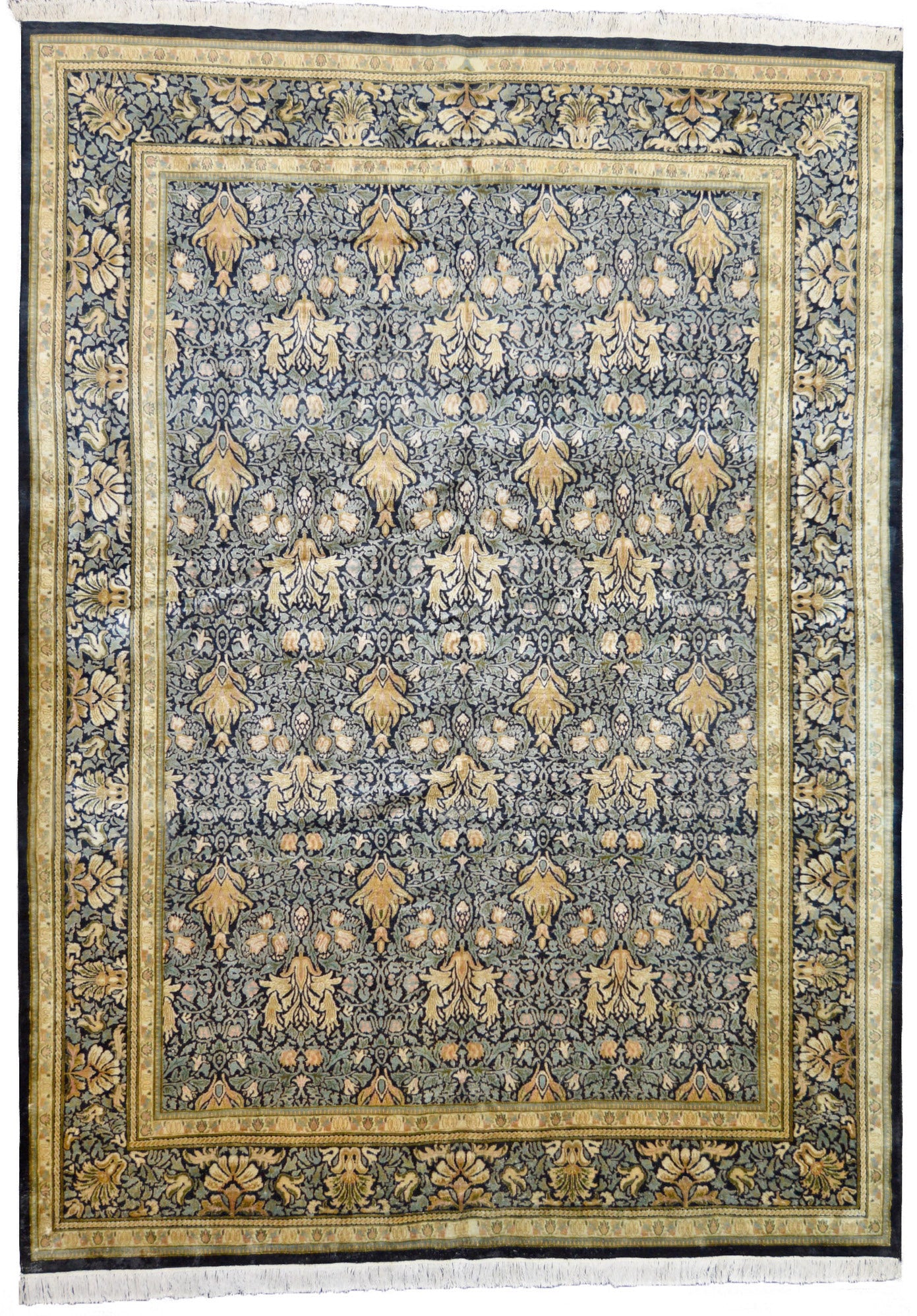 one of a kind pakistan area rug hand-knotted handmade traditional area rug online rug store green gold black large