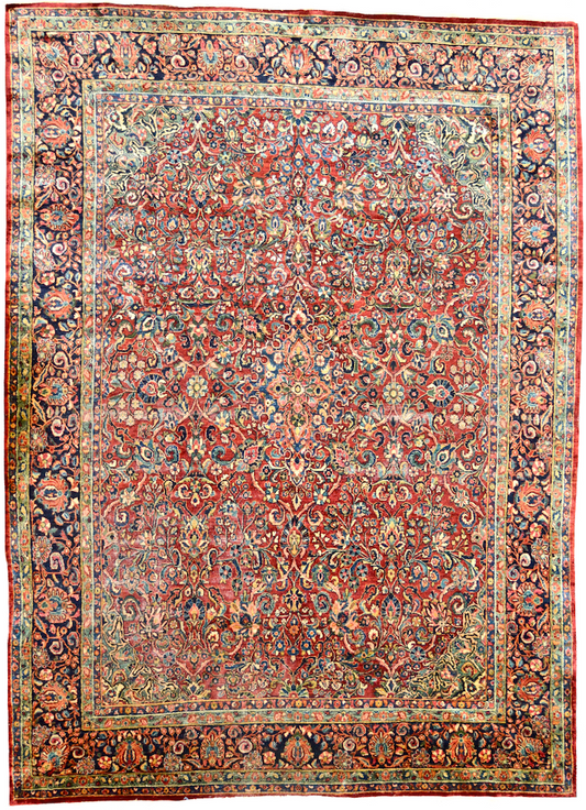 one of a kind american sarouk persian rug handmade hand knotted area rug online affordable vintage large red blue