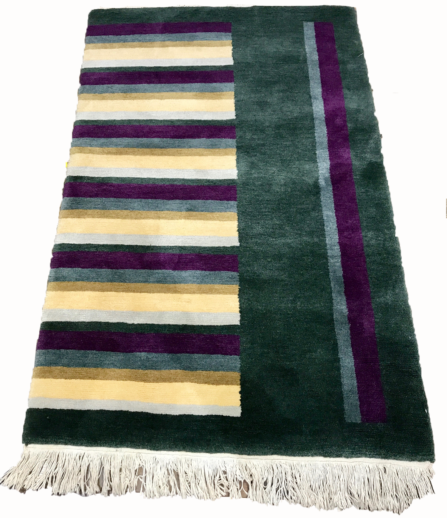 tibetan multicolor area rug 80s striped