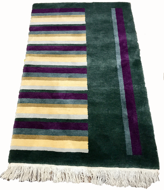 tibetan multicolor area rug 80s striped