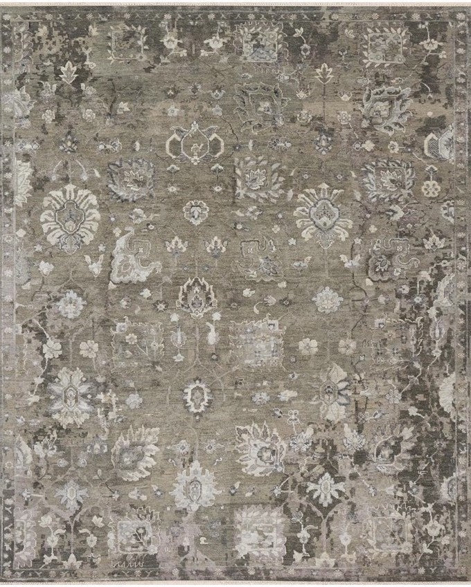 artisan collection hand knotted refined area rugs handmade rug wool and bamboo silk transitional walnut and silver loloi new artifact 