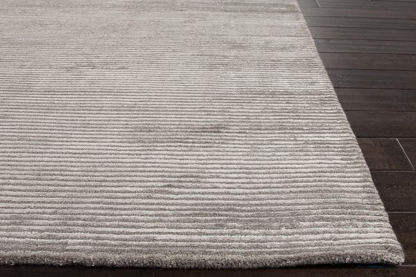 hand-loomed ash gray area rug art silk 