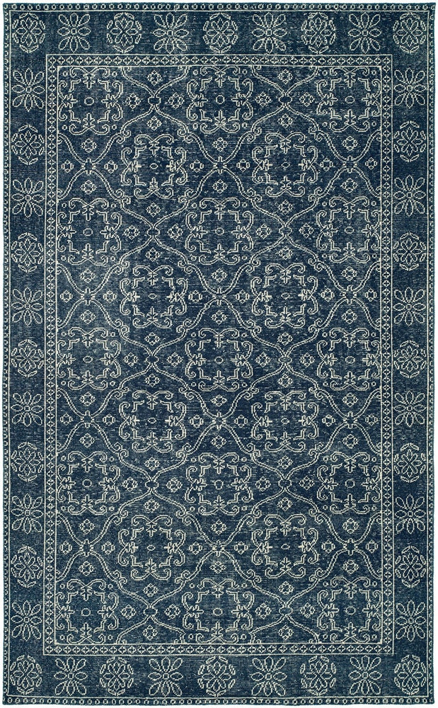 HRI canterbury rug rustic blue area rug hand-knotted handmade oriental area rug 