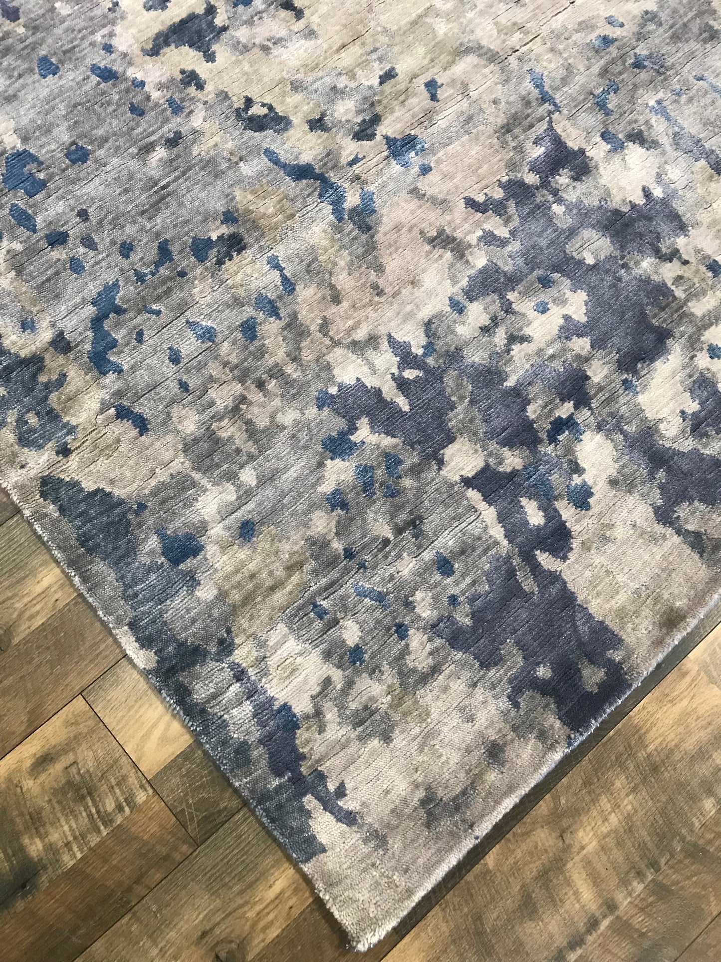 refined area rugs carpet transitional rug blue hand knotted wool bamboo silk restoration hardware