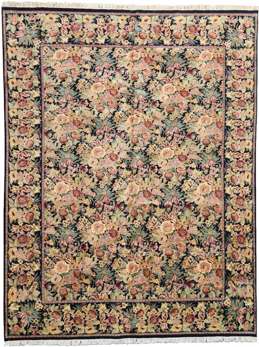 one of a kind chinese area rug floral hand-knotted handmade traditional area rug online rug store