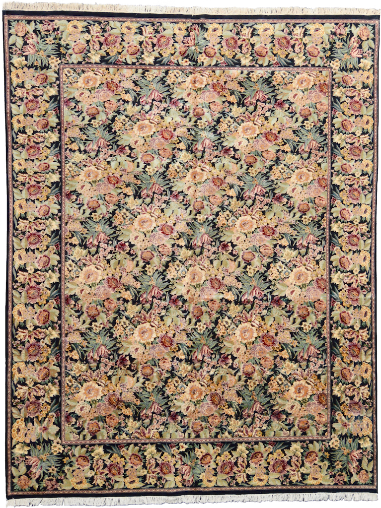 one of a kind chinese area rug floral hand-knotted handmade traditional area rug online rug store