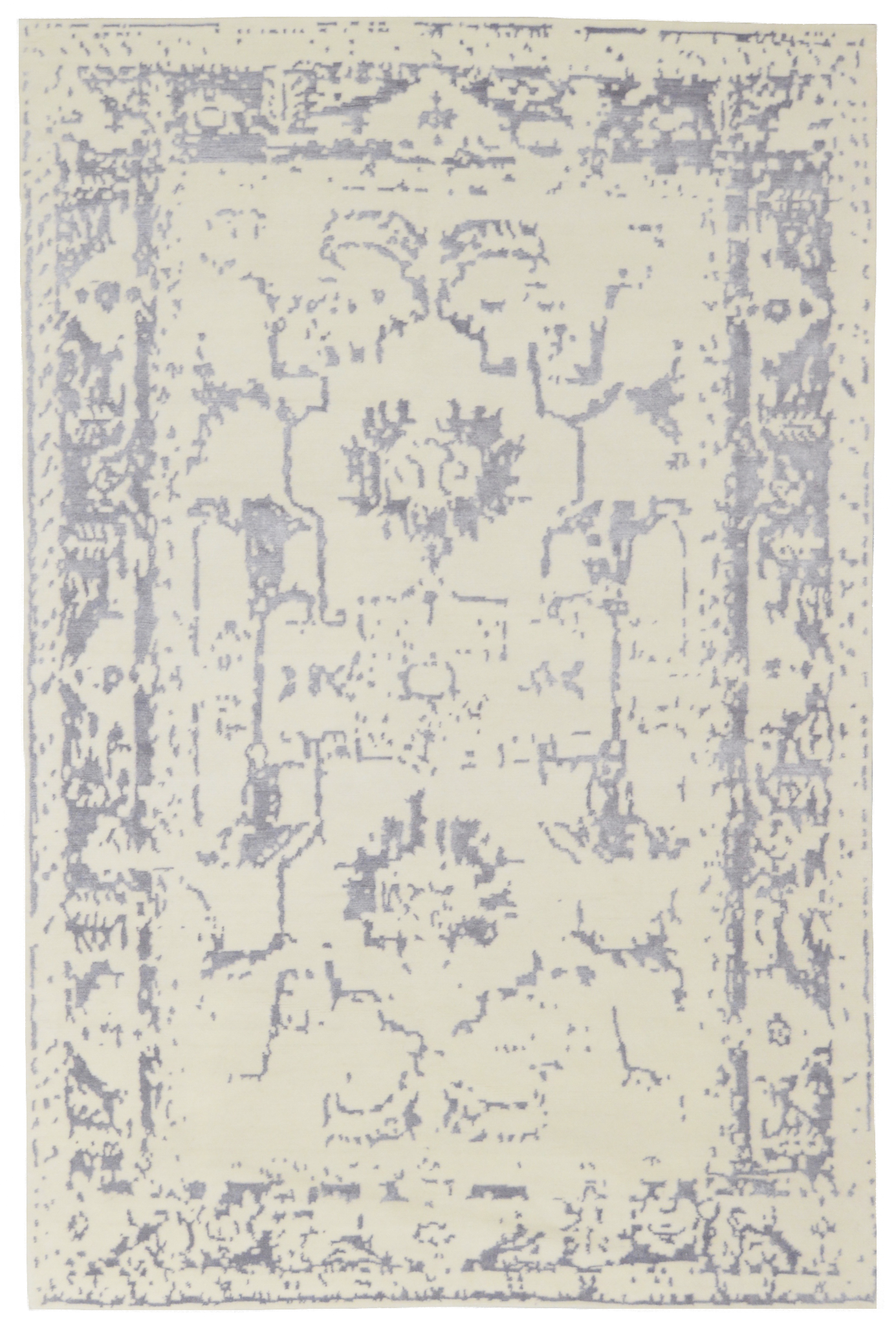 elegance collection silver and ivory area rug transitional arte restoration hardware refined carpets rugs