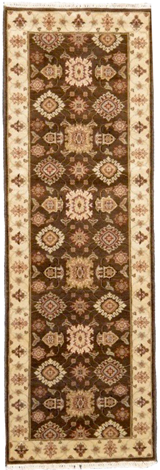 one of a kind vintage runner rug pakistan handmade hand knotted brown beige refined area rugs carpet | rugs