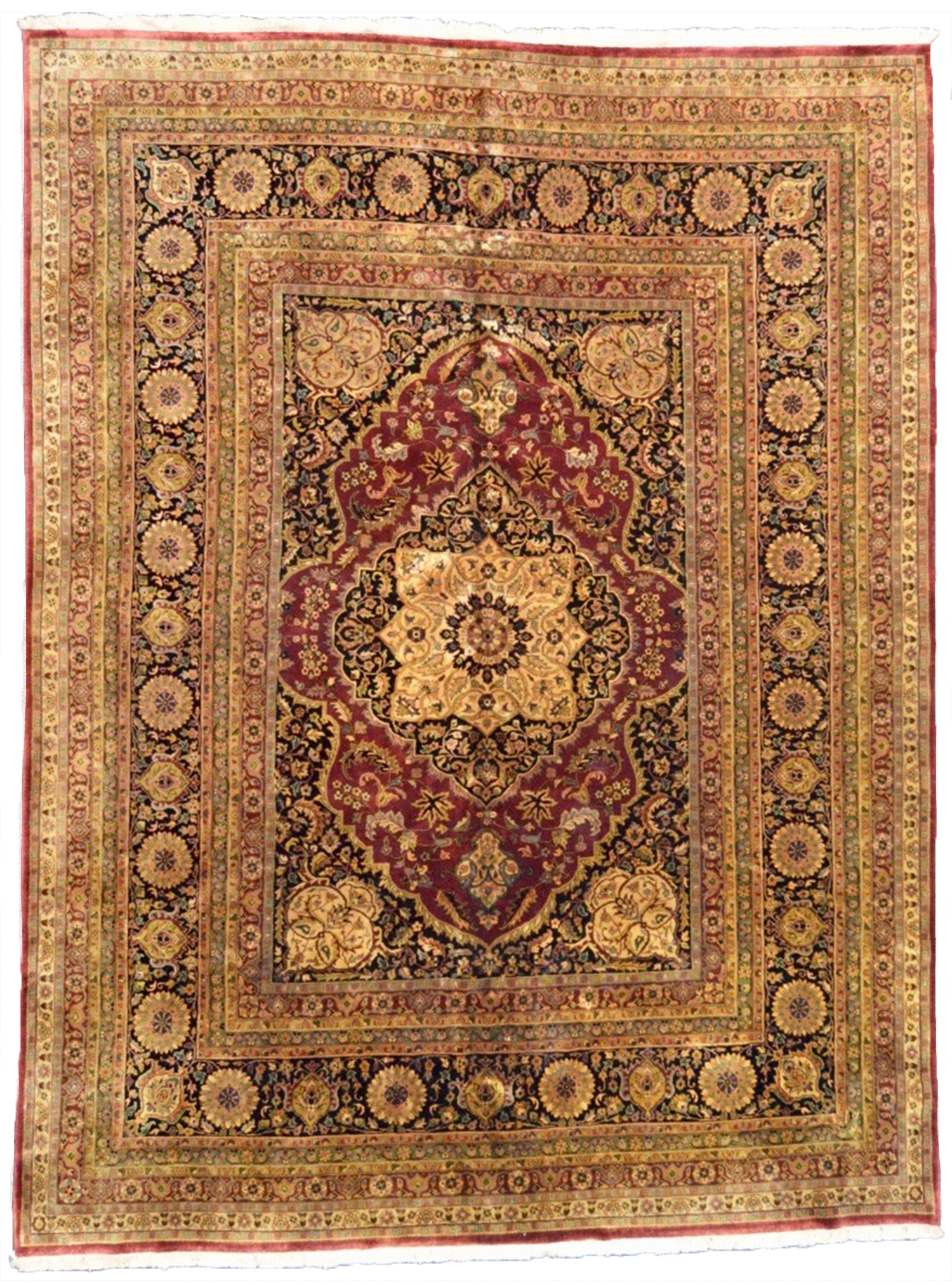 one of a kind vintage indian tabriz rug handmade hand knotted online antique affordable large traditional rug refined area rugs