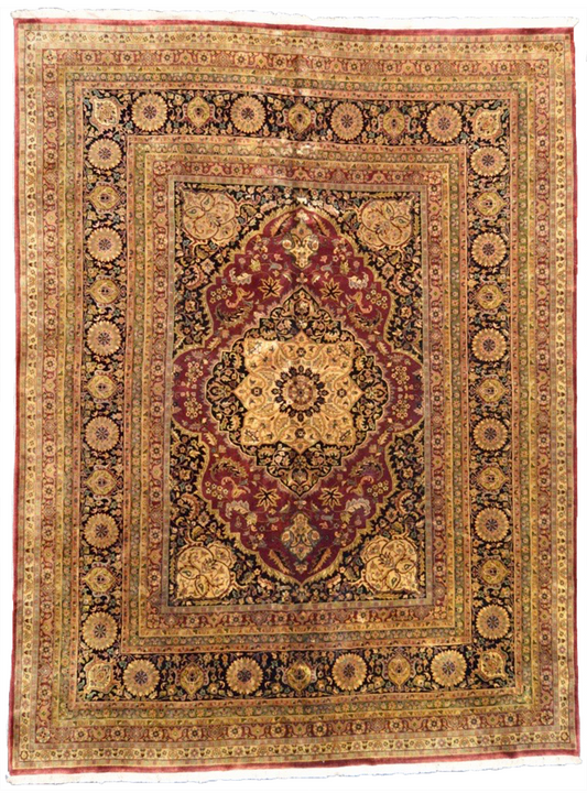 one of a kind vintage indian tabriz rug handmade hand knotted online antique affordable large traditional rug refined area rugs