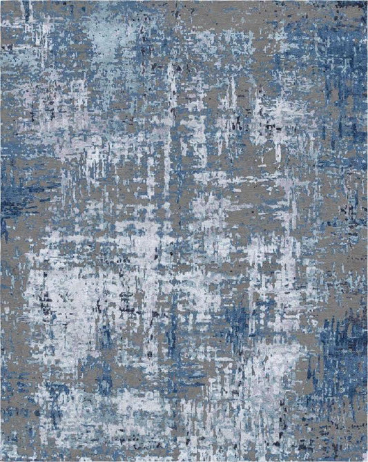perception collection refined area rugs carpet handknotted modern rug blue and charcoal gray handmade rug india affordable online